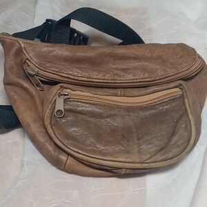 Brown leather Fannie pack crossbody